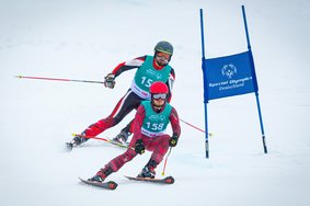 Samuel Hahn und Benjamin Hahn im Riesenslalom, Unified bei den Nationalen Spielen 2020 in Berchtesgaden, Foto: Sascha Klahn